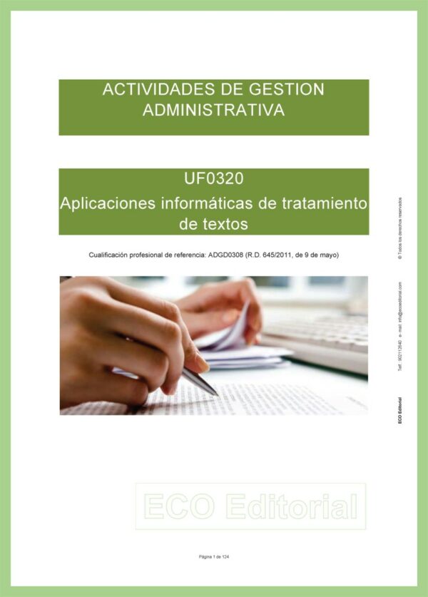 UF0320 Aplicaciones informáticas de tratamiento de textos